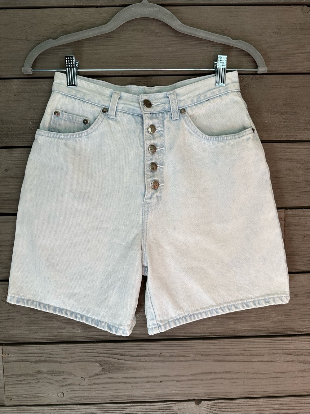 Vintage 1980’s Stefano Jeans High-Waist Light Wash Denim Shorts Size 6